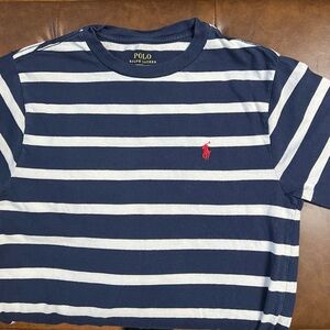 Polo Ralph Lauren Blue and White Striped Tee